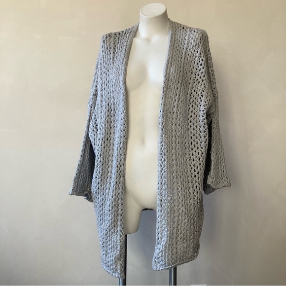 Aerie | Boho Chunky Crochet Knit Kimono Shrug Poncho Sweater - Picture 1 of 6